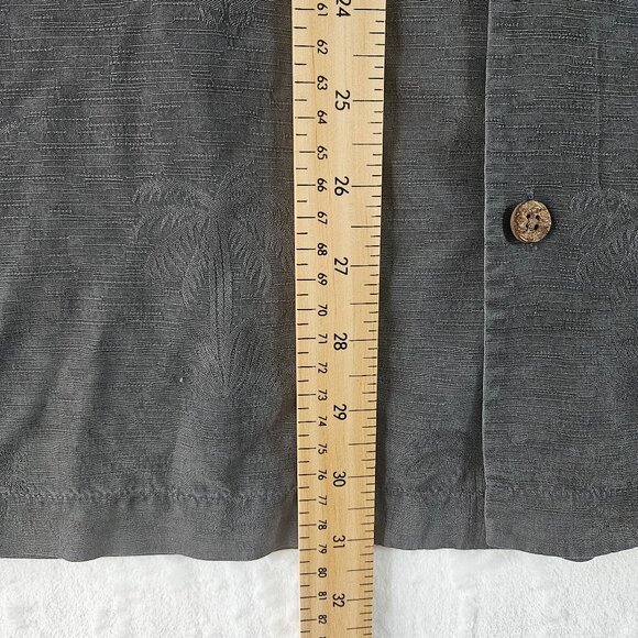 Tommy Bahama Men's Shirt Size Large Silk Short Sleeve Black Button Up Palm Trees - Picture 9 of 9